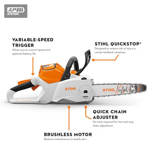 STIHL® MSA 160 C-B Cordless chainsaw 10 in