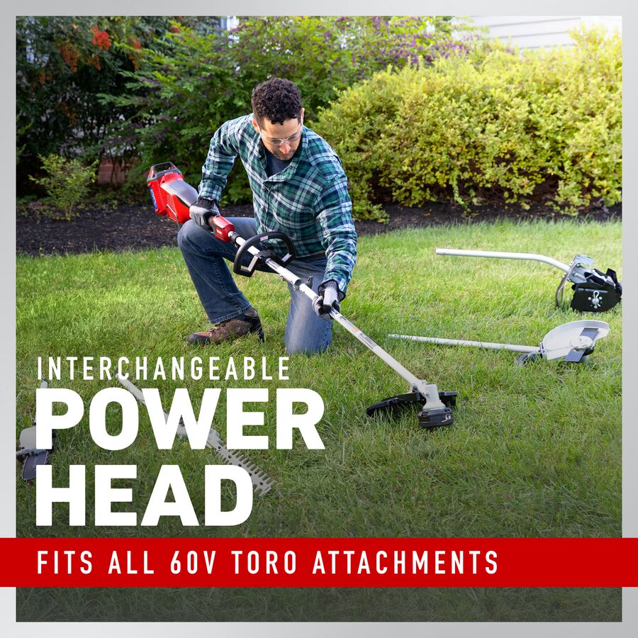 Toro 60V MAX* 14 in. (35.5 cm) / 16 in. (40.6 cm) Attachment Capable String Trimmer with 2.5Ah Battery (51836)