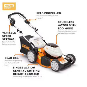 STIHL® RMA 460 V CORDLESS LAWN MOWER AK30 KIT W/AL101 (1410 PH) 63682000035