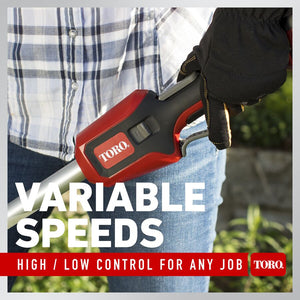 Toro 60V MAX* 14 in. (35.5 cm) / 16 in. (40.6 cm) Brushless String Trimmer with 2.5Ah Battery