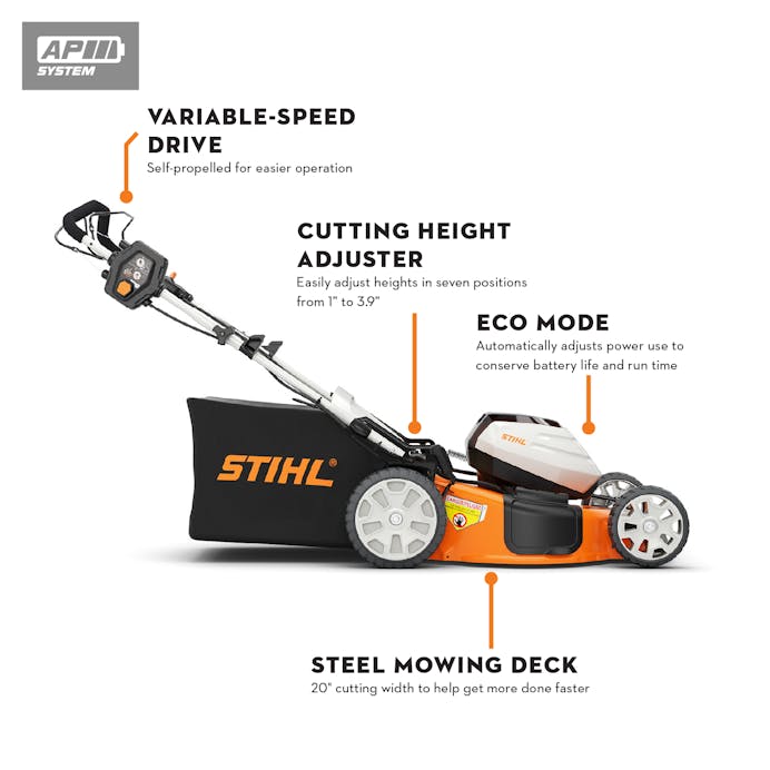 STIHL® RMA 510 V Lawnmower Self Prop W/ AP 300 & AL 300