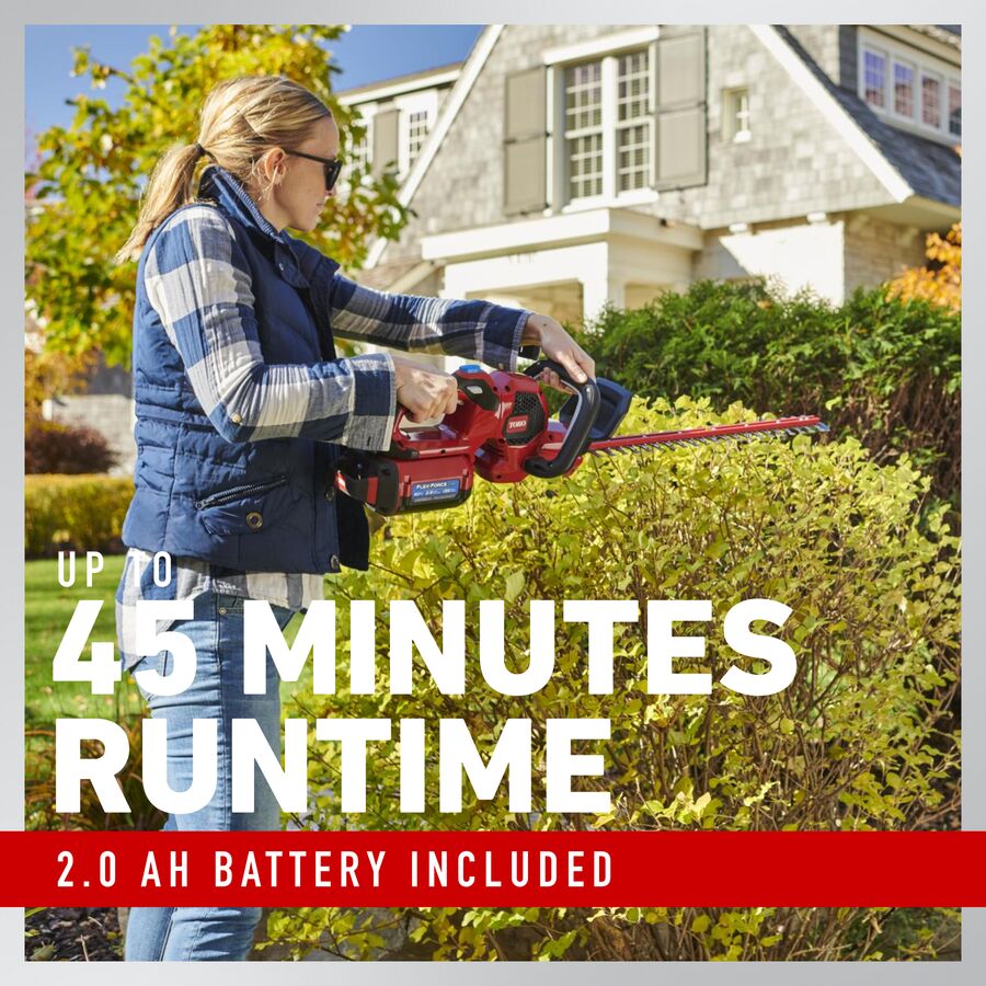 Toro 60V MAX* 24 in. (60.96 cm) Brushless Hedge Trimmer - 2.0Ah Battery Included (51841)