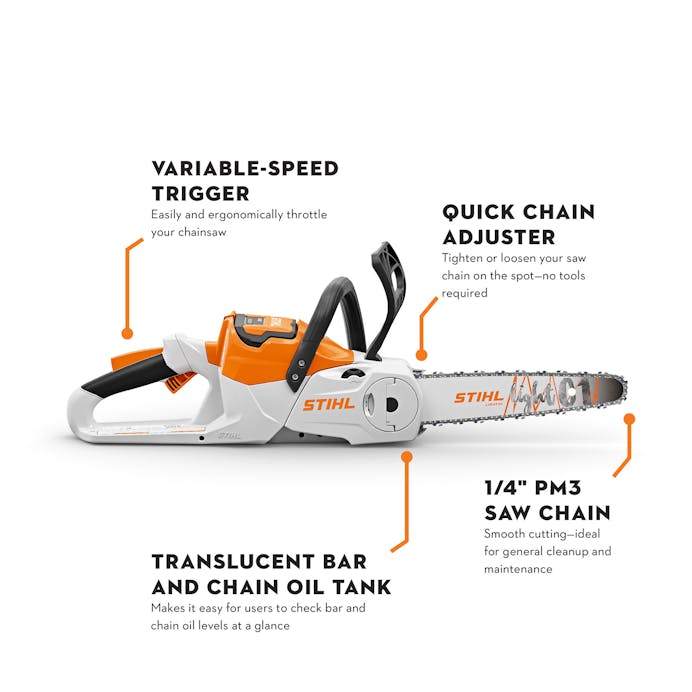 Stihl MSA 70.0 C-B Cordless Chainsaw with 12 Inch Bar and Chain