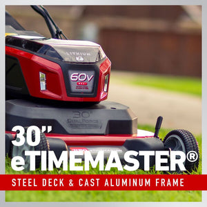Toro 60V MAX* 30 in. (76 cm) eTimeMaster® w/Personal Pace® Lawn Mower - Battery Not Included(21491T)