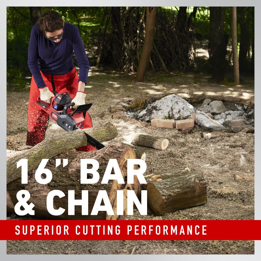 Toro	51850 60V MAX* 16 in. (40.6 cm) Brushless Chainsaw with 2.5Ah battery