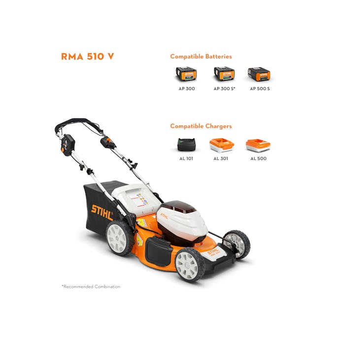 STIHL® RMA 510 V Lawnmower Self Prop W/ AP 300 & AL 300